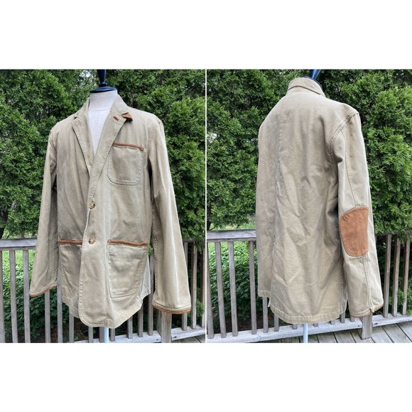 Size 44 ORVIS Zambezi Safari Leather Trim Cotton Field Barn Jacket - Picture 1 of 4